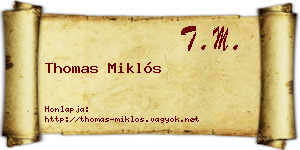 Thomas Miklós névjegykártya