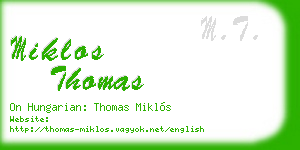 miklos thomas business card