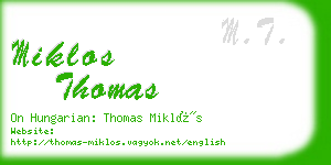 miklos thomas business card